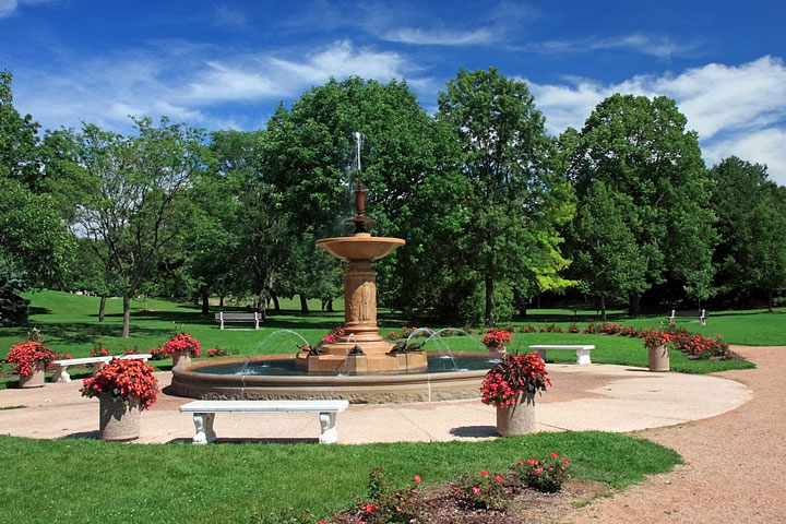 garden fountain near Lake Harriet, Minneapolis, Minnesota