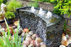 bubbling water feature in a landscape